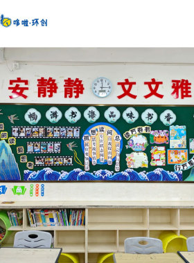 班级文明礼仪主题文化墙贴装饰