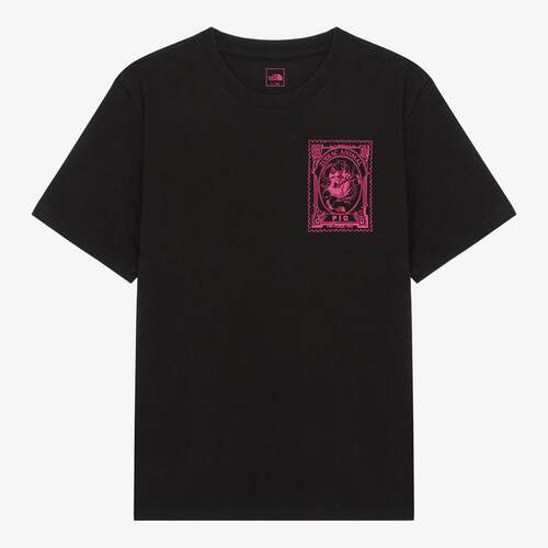 海外代购THE NORTH FACE/北面男女运动T恤黑色印花日常休闲