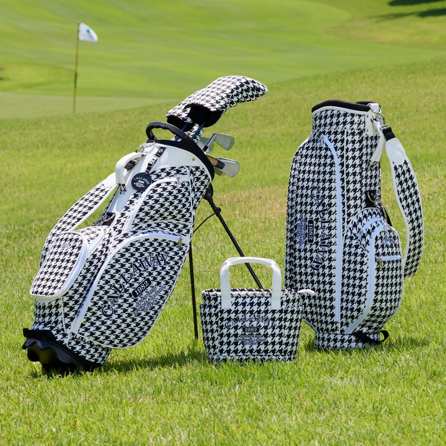 代购Callaway Style SPL Stand FW 25 JM千鸟格纹高尔夫球包限量