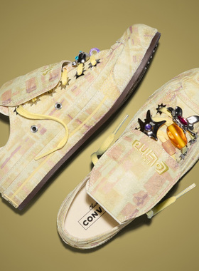 代购Converse x Collina Strada Chuck 70联名板鞋透气格纹印花