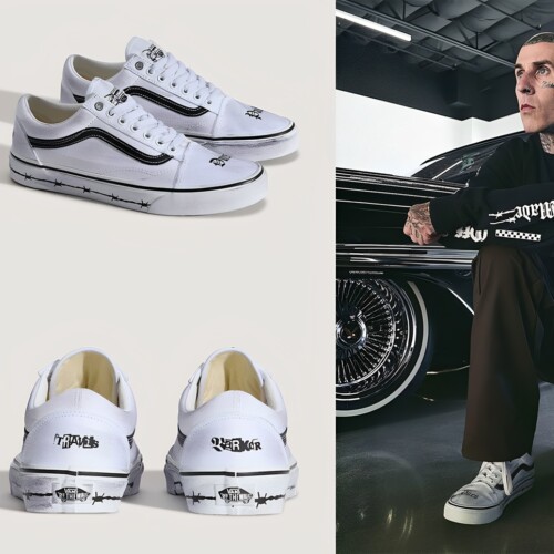 代购Vans X Travis Barker Old Skool联名做旧滑板鞋街头潮流时尚