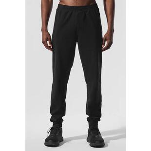 代购ALO YOGA男士运动裤舒适贴身透气排汗柔软亲肤高弹延展黑色