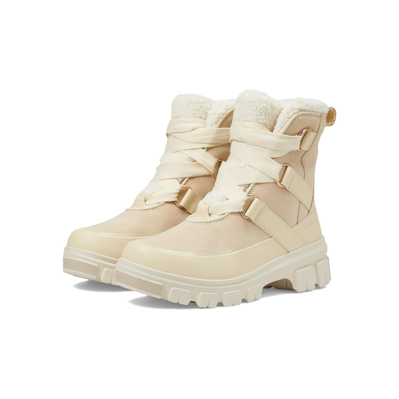 SOREL女士雪地靴保暖防水透气轻便全粒面皮革麂皮仿羊羔毛滑雪