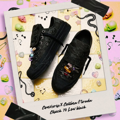 代购Converse x Collina Strada Chuck 70联名板鞋花卉提花菱形纹