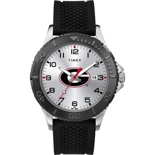 设计 Timex 天美时男士 运动腕表 黑硅胶表带银色表盘经典