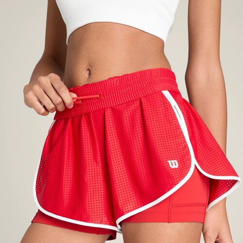 代购Wilson女运动网球短裤透气舒适速干短裤Layered Sport Short