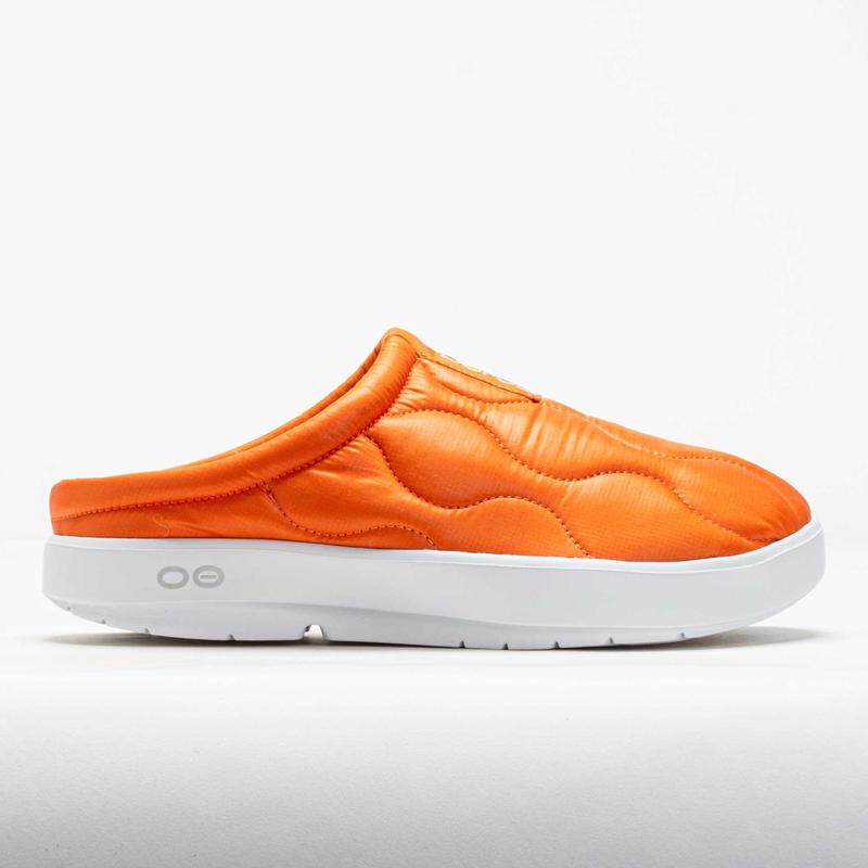 代购Oofos男士拖鞋缓震保暖减压防臭橙色绗缝设计厚底轻量