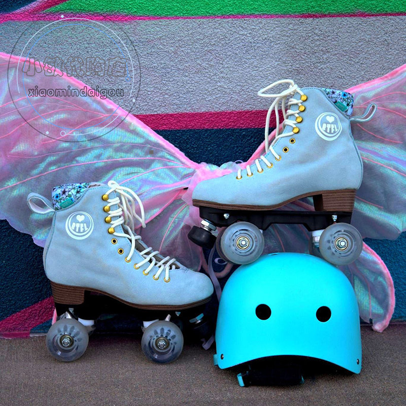 正品btfl scarlett pro炫彩潮流高跟女士双排轮四轮旱冰鞋轮滑鞋