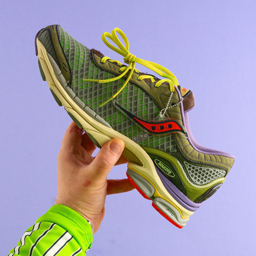 代购a-feeling x Saucony Progrid Paramount透气多彩色哇的跑鞋