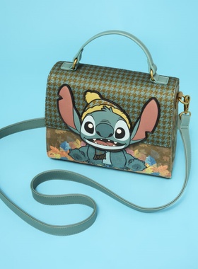 代购Loungefly Lilo Stitch独家秋叶斜挎包单肩包可调节斜挎肩带