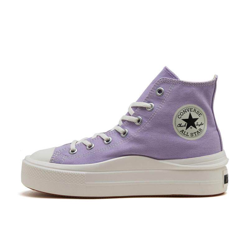 代购海外代购Converse/匡威女士高帮板鞋增高耐磨厚底紫色日常休