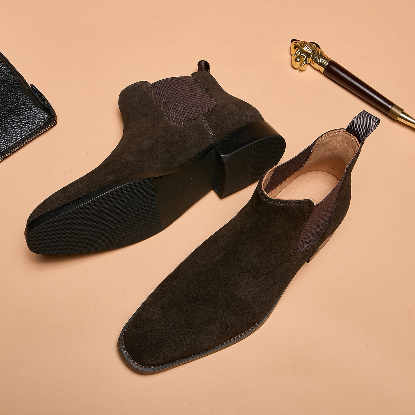 男士户外工装风休闲耐磨真皮短靴