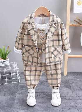 0-5岁男童周岁礼服马甲西服春装
