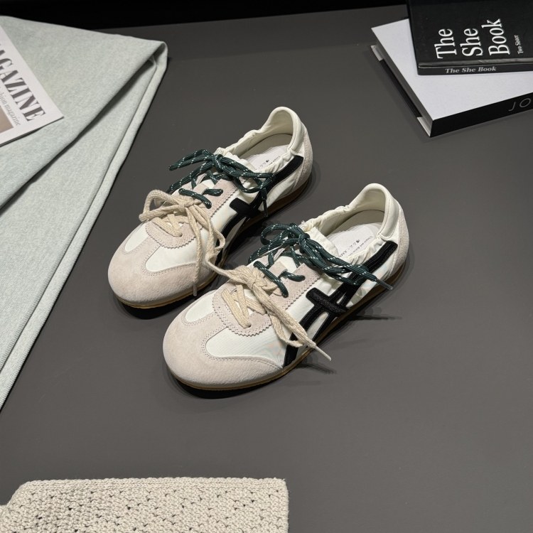 双色鞋带德训鞋女2026春拼色时尚休闲鞋低跟深口单鞋青年运动女鞋,女鞋,德训鞋,淘宝优惠券,粉丝福利购,淘宝优惠卷