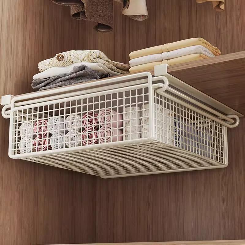 厨房置物架橱柜内分层悬挂挂篮收纳架可抽拉放衣服置物篮柜内神器