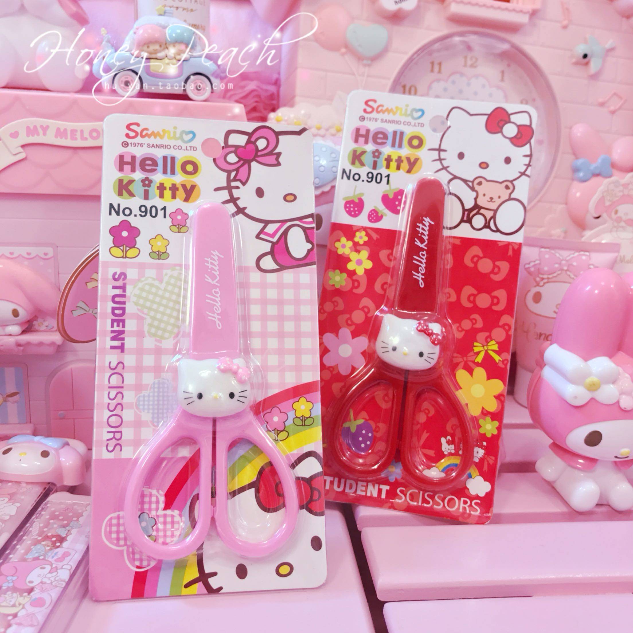 헬로키티 헬로키티 어린이 장난감 가위 플라스틱 가위 학생 안전 미술 가위 첨부 가위 세트