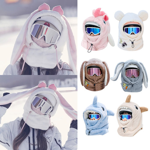 滑雪头盔帽套熊猫大人防风保暖