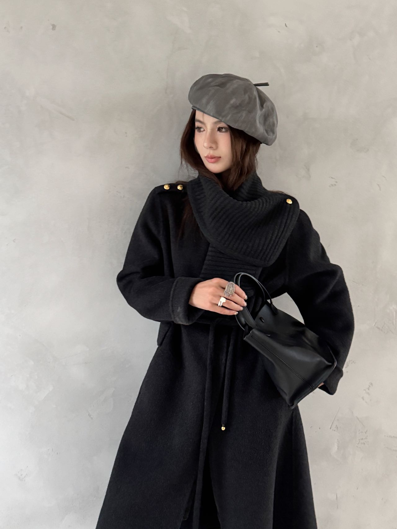 【流行爆款】可脱卸披肩斗篷款双面羊绒大衣宽松显瘦羊毛大衣