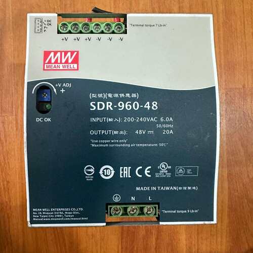 可维修台湾明纬导轨电源SDR-960-48 ， 48v 20议价