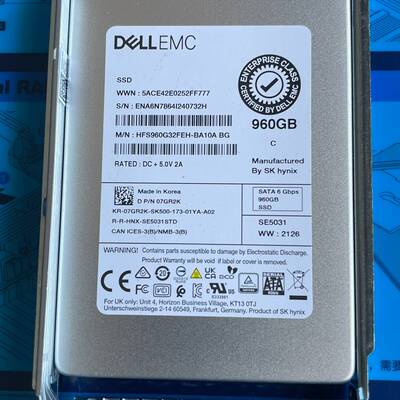 可维修DELL EMC 960G SATA SSD 固态硬盘，7G