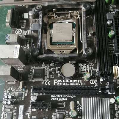 可维修技嘉ga-h81m-s1主板 带挡板 加i3 4150cpu
