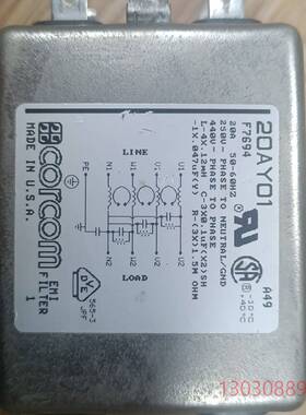 TE泰科corcom三相四线滤波器20AYO1 F7694抗议价