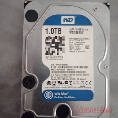 可维修闲置自用WD西数1T机械硬盘，快扫全绿
