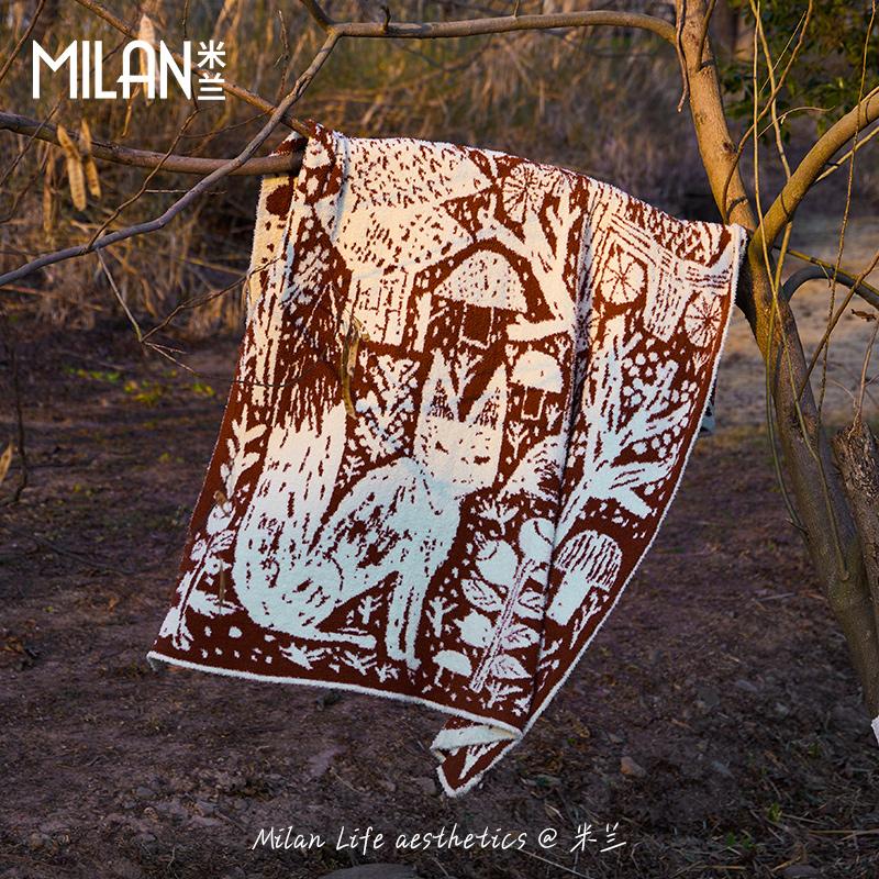 MILAN米兰【经典艺术】休闲毯半边绒沙发盖巾个性氛围装饰床尾巾