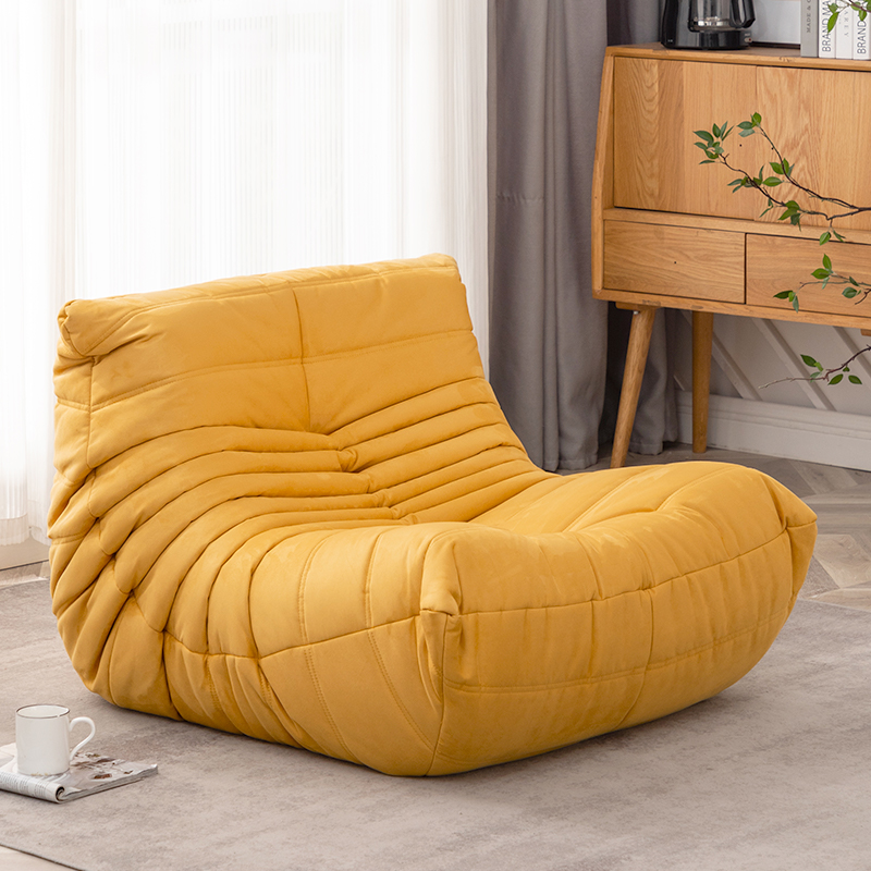 懒人沙发togo毛毛虫沙发轻奢简约网红创意椅子麂皮绒写意空间躺椅