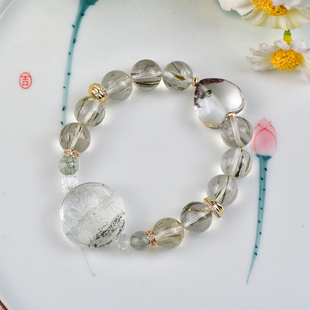 天然绿幽灵扎基拉姆手链原创设计幽灵扎基拉姆财神男女手串