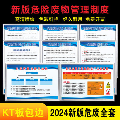 2024新版危废管理制度应急预案贮存台账管理信息公开栏环保架构图