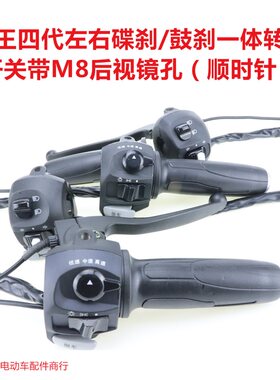 电动车小龟王四代左右碟刹鼓刹一体转把组合开关电摩小乌龟改装开