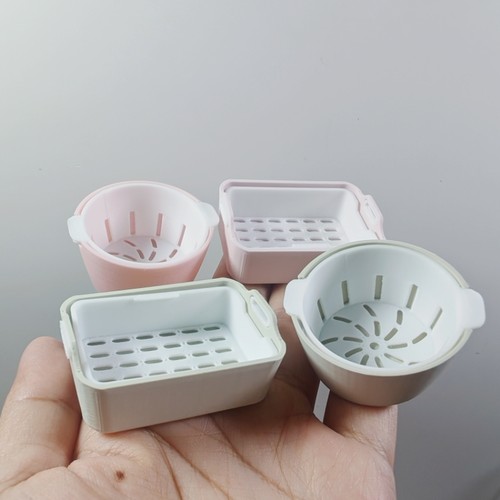 娃屋微缩迷你洗菜沥水篮两件套3D打印模型摆件道具场景