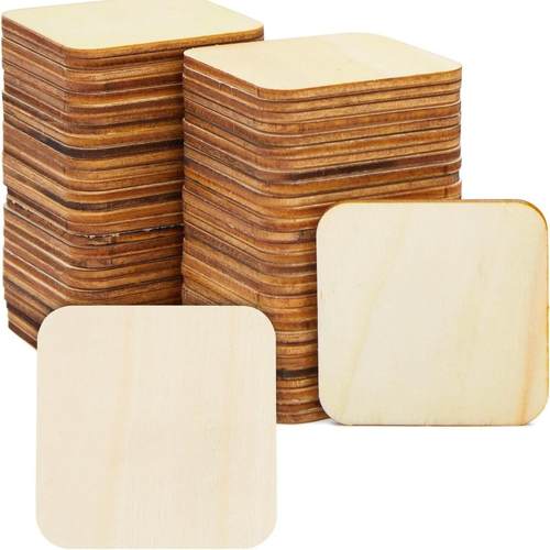 正方形木片儿童diy手工材料装饰