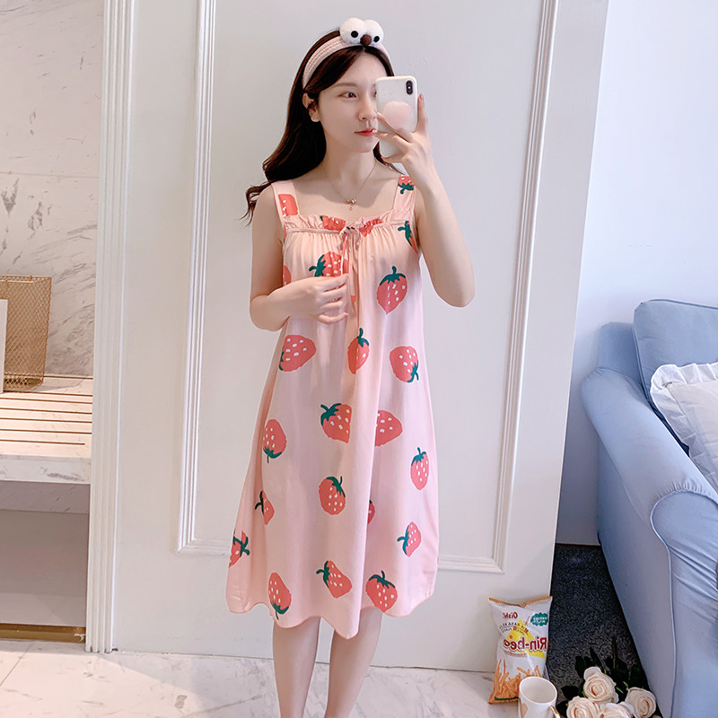 Nightdress Korean Edition fresh student sexy camisole TSUMUGI Thin section Large summer lovely Cotton silk pajamasin the Lingerie/Men's underwear/Tracksuit , Lingerie  category - from Buy2taobao.com to provide professional Taobao agent buy service