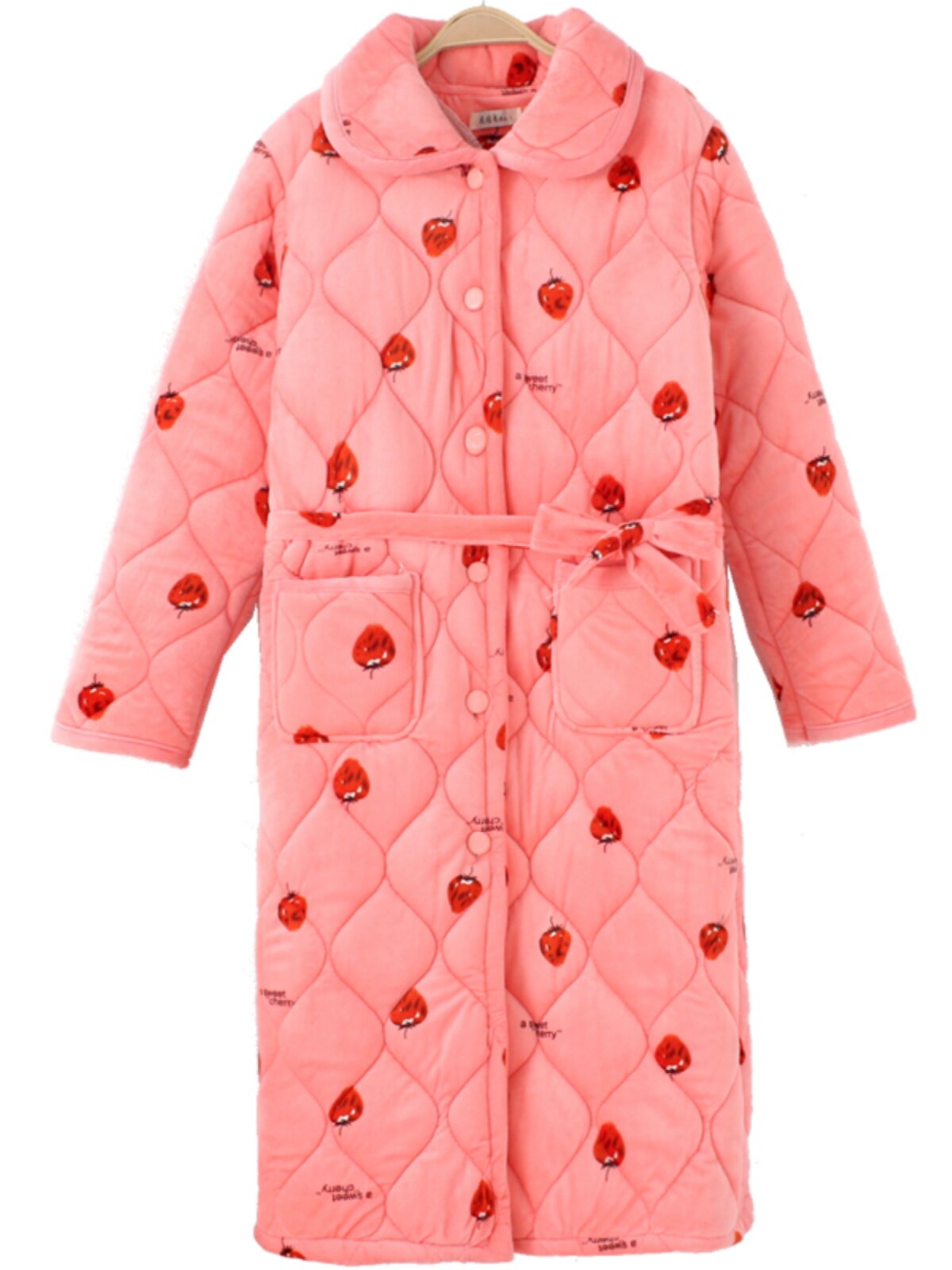 NIGHTGOWN WINTER STYLE WOMENS 2023 NEW AUTUMN VELVET THICKENED THREE-LAYER PADDED PAJAMAS CAN BE WORN OUTSIDE STUDENTS