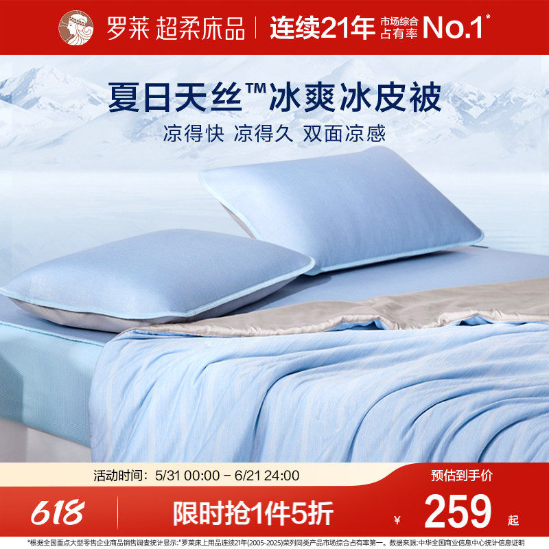罗莱家纺夏被空调被夏季夏凉被薄被子学生宿舍夏日冰爽冰皮被