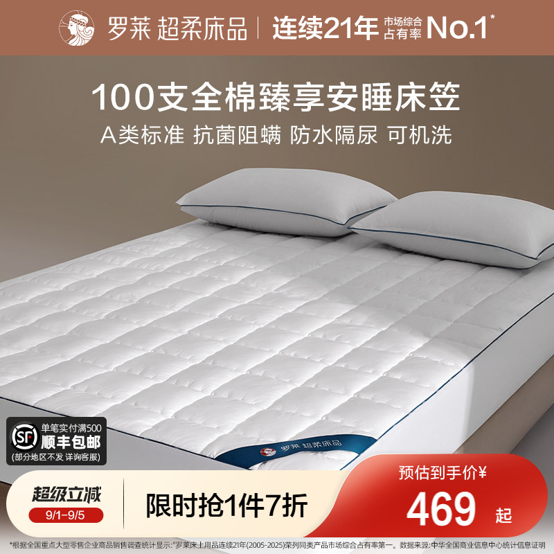 罗莱100s全棉抗菌阻螨床笠图片