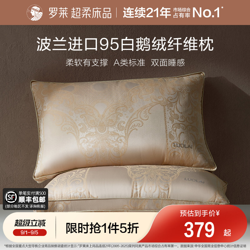 罗莱A类波兰进口95白鹅绒枕芯图片