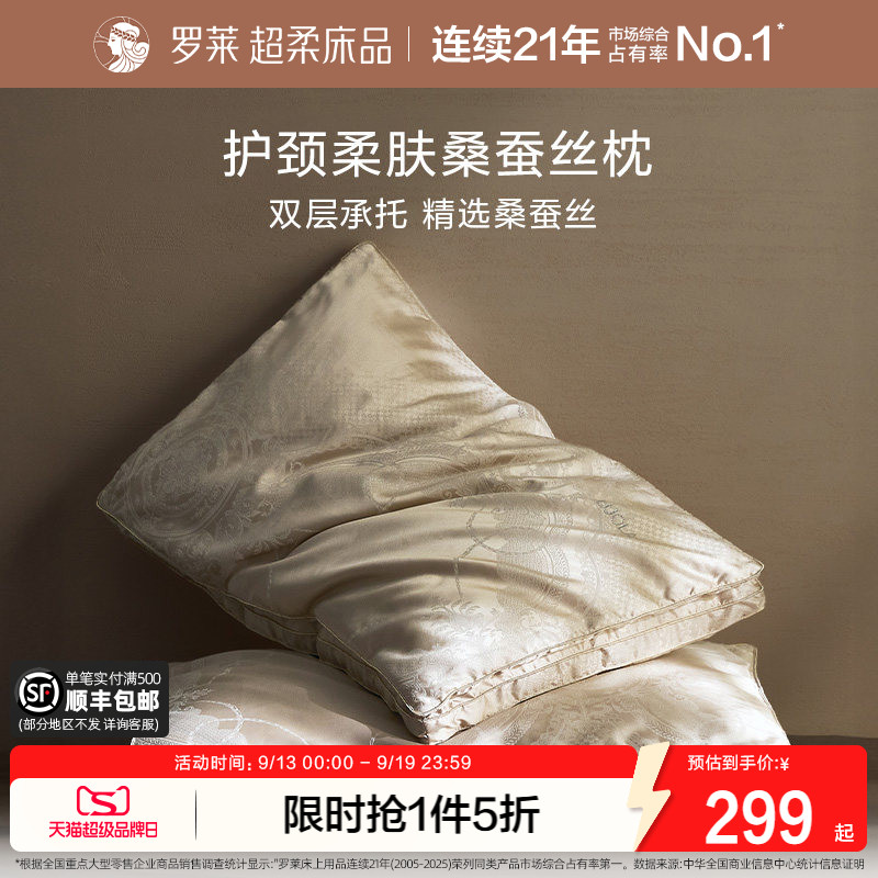 罗莱A类抗菌桑蚕丝纤柔枕图片