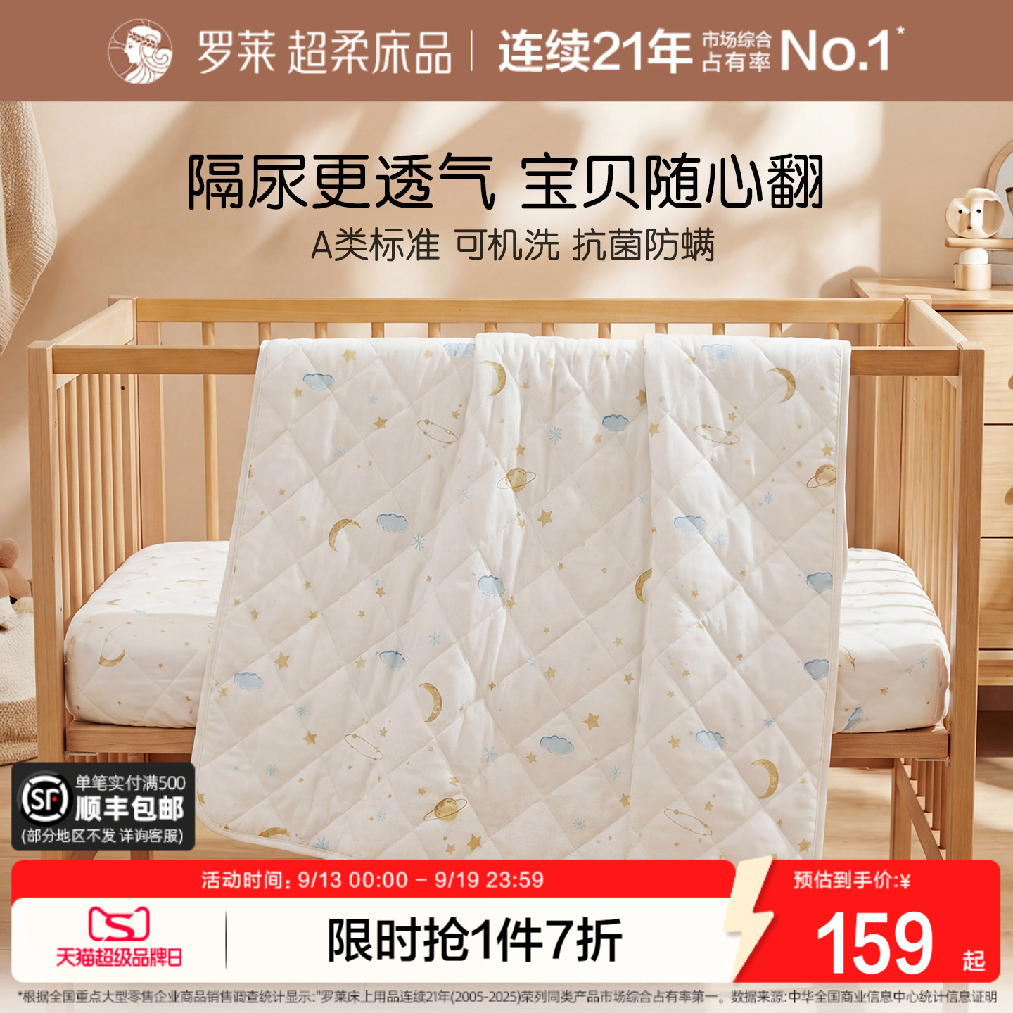 罗莱家纺隔尿垫婴幼儿童防水透气图片