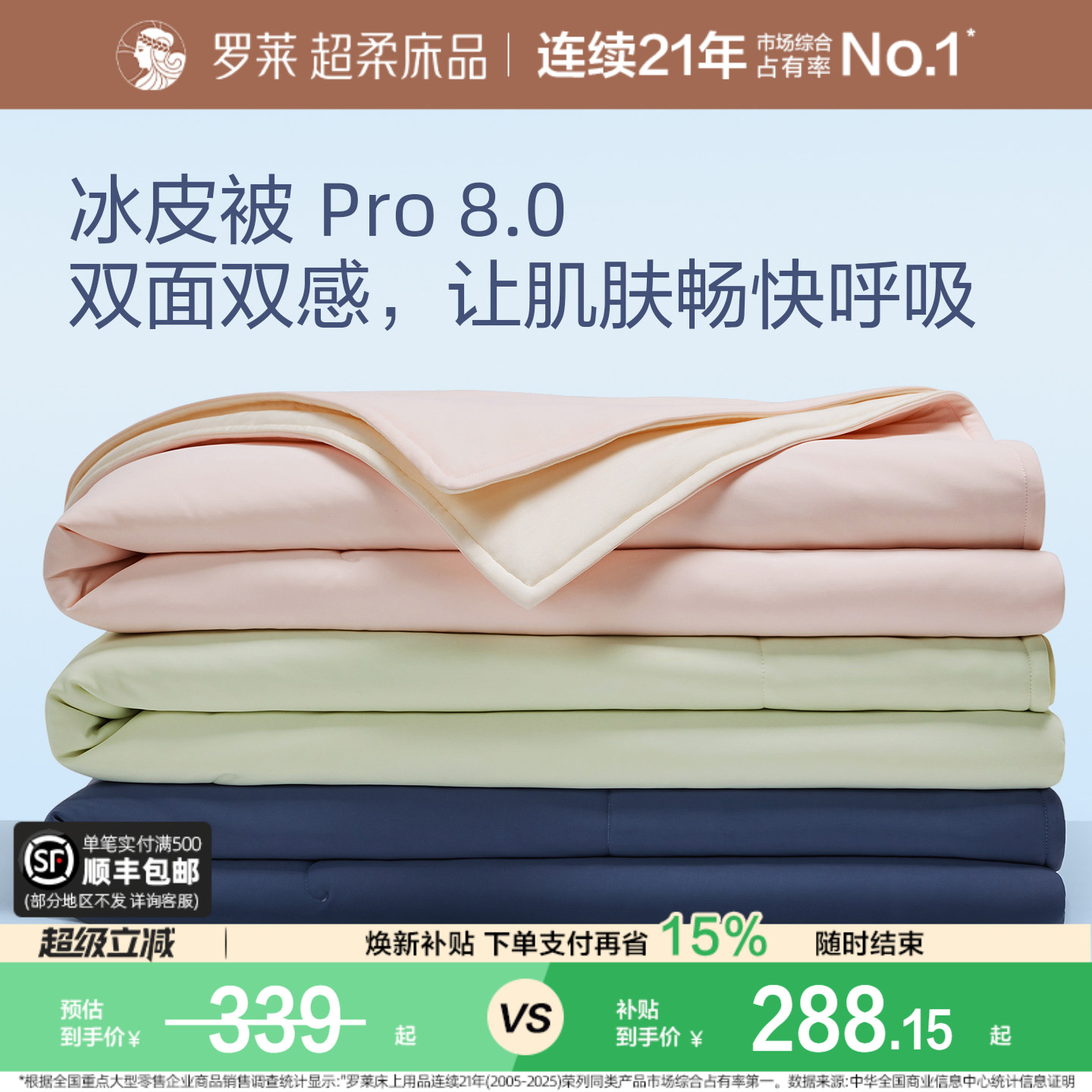 罗莱速干夏凉被pro8.0凉感可机洗图片