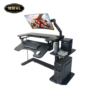 跨床电脑桌笔记本台式机电脑桌床边桌升降桌懒人桌座舱悬浮支架