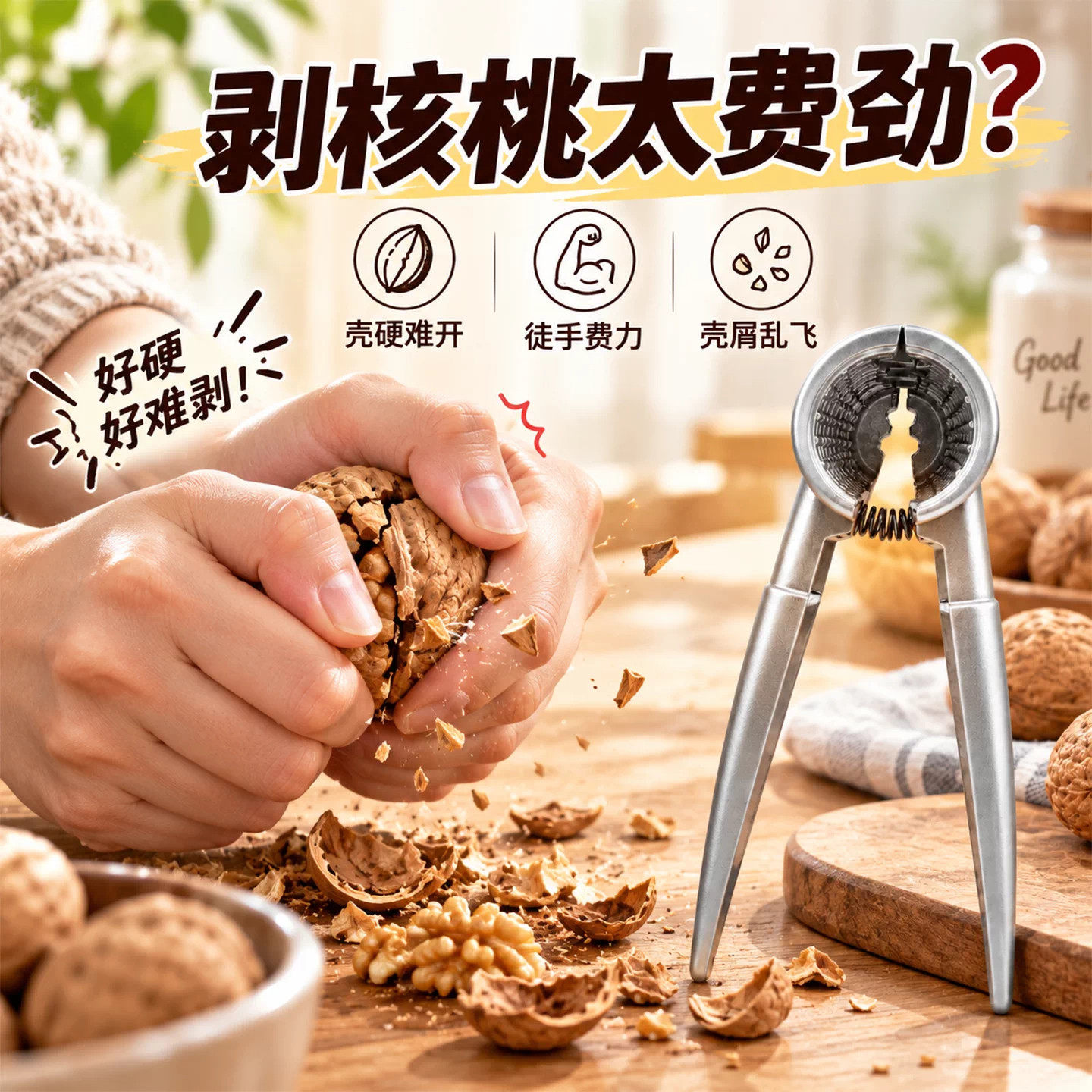 多功能核桃夹子神器榛子夹钳子破壳器剥核桃瓜子夹松子开壳剥壳