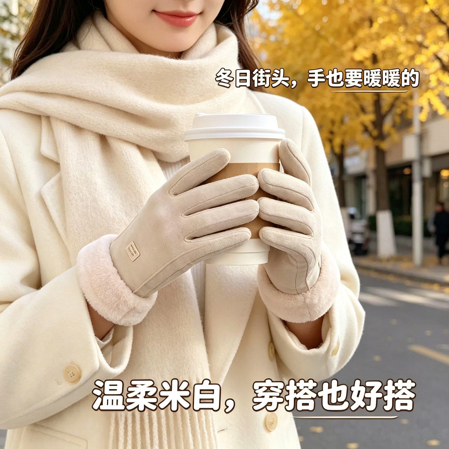 手套加绒加厚骑行防寒触屏保暖
