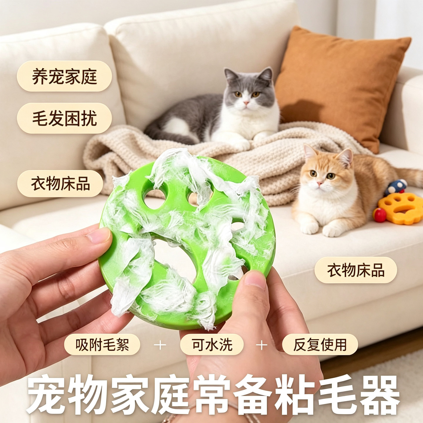 洗衣机除毛器粘毛发纸屑