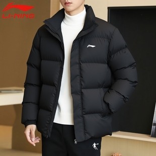 李宁棉袄男2025冬季新款连帽棉衣加厚保暖棉服防风面包服运动外套