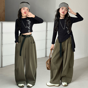 2025新款 爵士舞练功服秋装 小女孩街舞炸街拍照走秀潮 女童时尚 童装