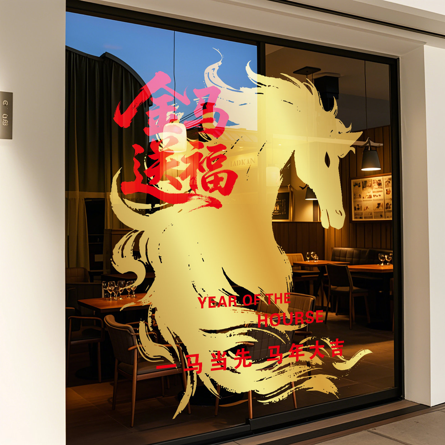 2026新款玻璃贴纸新年装饰橱窗商场银行贺年窗花高级感门贴布置,家居饰品,门贴,淘宝优惠券,粉丝福利购,淘宝优惠卷