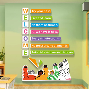 饰文化墙贴教师办公室主题培训班级英文字母标语 英语教室角布置装